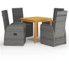 Image de Vidaxl Ensemble De Salle Ã Manger De Jardin 5 Pcs Gris