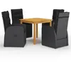 Image de Vidaxl Ensemble De Salle Ã Manger De Jardin 5 Pcs Noir
