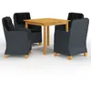 Image de Vidaxl Ensemble De Salle Ã Manger De Jardin 5 Pcs Gris FoncÃ©