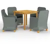 Image de vidaXL Vidaxl Ensemble De Salle À Manger De Jardin 5 Pcs Gris Clair