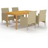 Image de vidaXL Ensemble à manger de jardin 5 pcs Beige