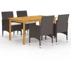 Image de vidaXL Ensemble à manger de jardin 5 pcs Marron