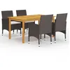 Image de vidaXL Vidaxl Ensemble De Salle À Manger De Jardin 5 Pcs Marron