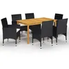 Image de Vidaxl Ensemble De Salle Ã Manger De Jardin 7 Pcs Noir
