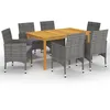 Image de Vidaxl Ensemble De Salle Ã Manger De Jardin 7 Pcs Gris