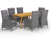 Image de vidaXL Vidaxl Ensemble De Salle À Manger De Jardin 7 Pcs Gris