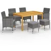 Image de vidaXL Ensemble à manger de jardin 7 pcs Gris