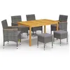 Image de vidaXL Ensemble à manger de jardin 7 pcs Gris3067782