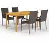 Image de Vidaxl Ensemble De Salle Ã Manger De Jardin 5 Pcs Marron