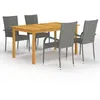 Image de vidaXL Ensemble à manger de jardin 5 pcs Gris