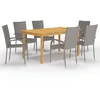 Image de vidaXL Vidaxl Ensemble De Salle À Manger De Jardin 7 Pcs Gris