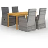 Image de Vidaxl Ensemble De Salle Ã Manger De Jardin 5 Pcs Gris