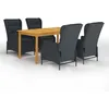 Image de vidaXL Vidaxl Ensemble De Salle À Manger De Jardin 5 Pcs Gris Foncé