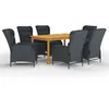 Image de vidaXL Ensemble à manger de jardin 7 pcs Gris foncé