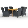 Image de vidaXL Vidaxl Ensemble De Salle À Manger De Jardin 7 Pcs Gris Foncé