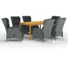 Image de Vidaxl Ensemble De Salle Ã Manger De Jardin 7 Pcs Gris Clair
