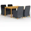 Image de Vidaxl Ensemble De Salle Ã Manger De Jardin 5 Pcs Gris FoncÃ©