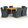 Image de Vidaxl Ensemble De Salle Ã Manger De Jardin 7 Pcs Gris FoncÃ©