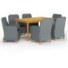 Image de vidaXL Vidaxl Ensemble De Salle À Manger De Jardin 7 Pcs Gris Clair