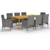 Image de Vidaxl Ensemble De Salle Ã Manger De Jardin 9 Pcs Gris