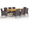 Image de Vidaxl Ensemble De Salle Ã Manger De Jardin 9 Pcs Marron