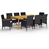 Image de Vidaxl Ensemble De Salle Ã Manger De Jardin 9 Pcs Noir