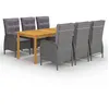 Image de vidaXL Ensemble à manger de jardin 7 pcs Gris