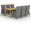 Image de vidaXL Vidaxl Ensemble De Salle À Manger De Jardin 7 Pcs Gris