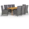 Image de vidaXL Ensemble à manger de jardin 9 pcs Gris