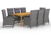 Image de Vidaxl Ensemble De Salle Ã Manger De Jardin 9 Pcs Gris
