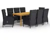 Image de Vidaxl Ensemble De Salle Ã Manger De Jardin 9 Pcs Noir