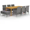 Image de Vidaxl Ensemble De Salle Ã Manger De Jardin 11 Pcs Gris