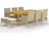 Image de Vidaxl Ensemble De Salle Ã Manger De Jardin 11 Pcs Beige