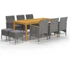 Image de Vidaxl Ensemble De Salle Ã Manger De Jardin 11 Pcs Gris