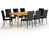 Image de Vidaxl Ensemble De Salle Ã Manger De Jardin 9 Pcs Noir