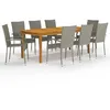 Image de vidaXL Ensemble à manger de jardin 9 pcs Gris