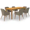 Image de vidaXL Ensemble à manger de jardin 7 pcs Marron