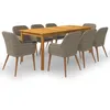 Image de Vidaxl Ensemble De Salle Ã Manger De Jardin 9 Pcs Marron