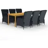 Image de vidaXL Ensemble à manger de jardin 7 pcs Gris foncé