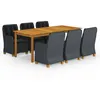 Image de Vidaxl Ensemble De Salle Ã Manger De Jardin 7 Pcs Gris FoncÃ©