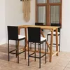 Image de vidaXL Ensemble de bar de jardin avec coussins 5 pcs Noir3067958