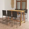 Image de vidaXL Ensemble de bar de jardin 7 pcs avec coussins Gris