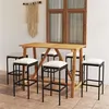 Image de vidaXL Ensemble de bar de jardin avec coussins 7 pcs Noir3067966