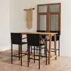 Image de vidaXL Ensemble de bar de jardin 5 pcs Noir