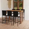 Image de vidaXL Ensemble de bar de jardin avec coussins 7 pcs Noir