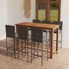 Image de vidaXL Ensemble de bar de jardin 7 pcs avec coussins Gris