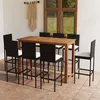 Image de vidaXL Ensemble de bar de jardin avec coussins 9 pcs Noir
