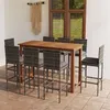 Image de vidaXL Ensemble de bar de jardin avec coussins 9 pcs Gris