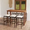 Image de vidaXL Ensemble de bar de jardin avec coussins 7 pcs Marron
