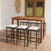 Image de Vidaxl Ensemble De Bar De Jardin Avec Coussins 7 Pcs Marron